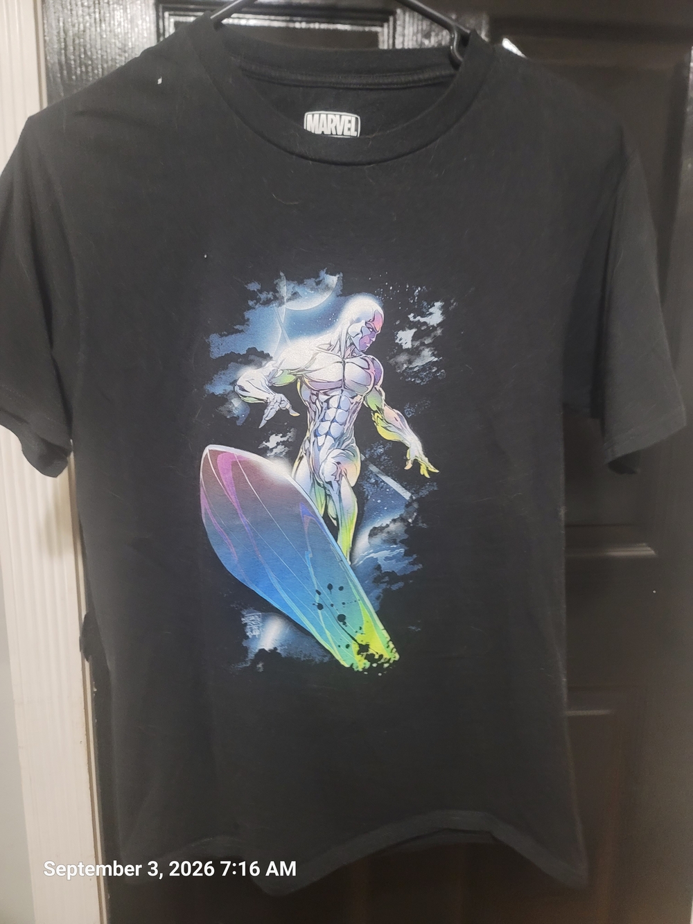 Marvel Kids Black Short-Sleeve Silver Surfer Graphic Tee
